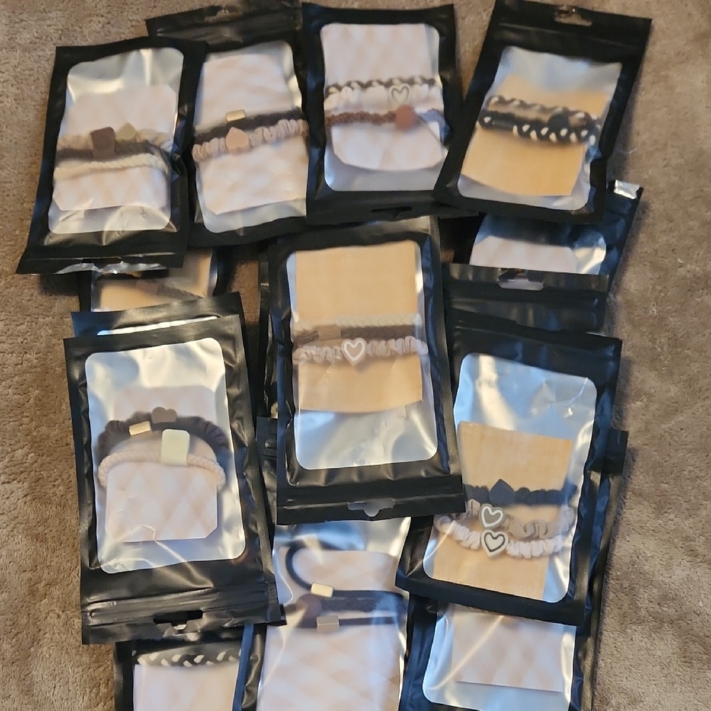 Stylish Black and White Hair Ties Set